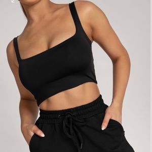 MESHKI Jazmine crop top in black